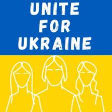 Le logo du podcast "Unite for Ukraine".