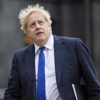 Le Premier ministre britannique Bors Johnson, photographié ici le 9 avril 2022 à Kiev. [Keystone - Présidence ukrainienne]