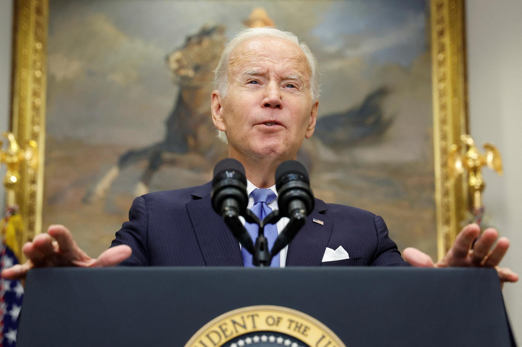 Le président américaine Joe Biden s'est exprimé vendredi depuis la Maison Blanche. [reuters - Jonathan Ernst]