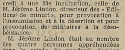 Article de La Feuille d'avis de Lausanne du 6 octobre 1960.