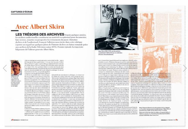 Une rubrique consacrée à Albert Skira. [RTS]