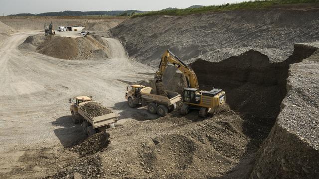 Une zone d'extraction de sable en Argovie. [Keystone - Christian Beutler]