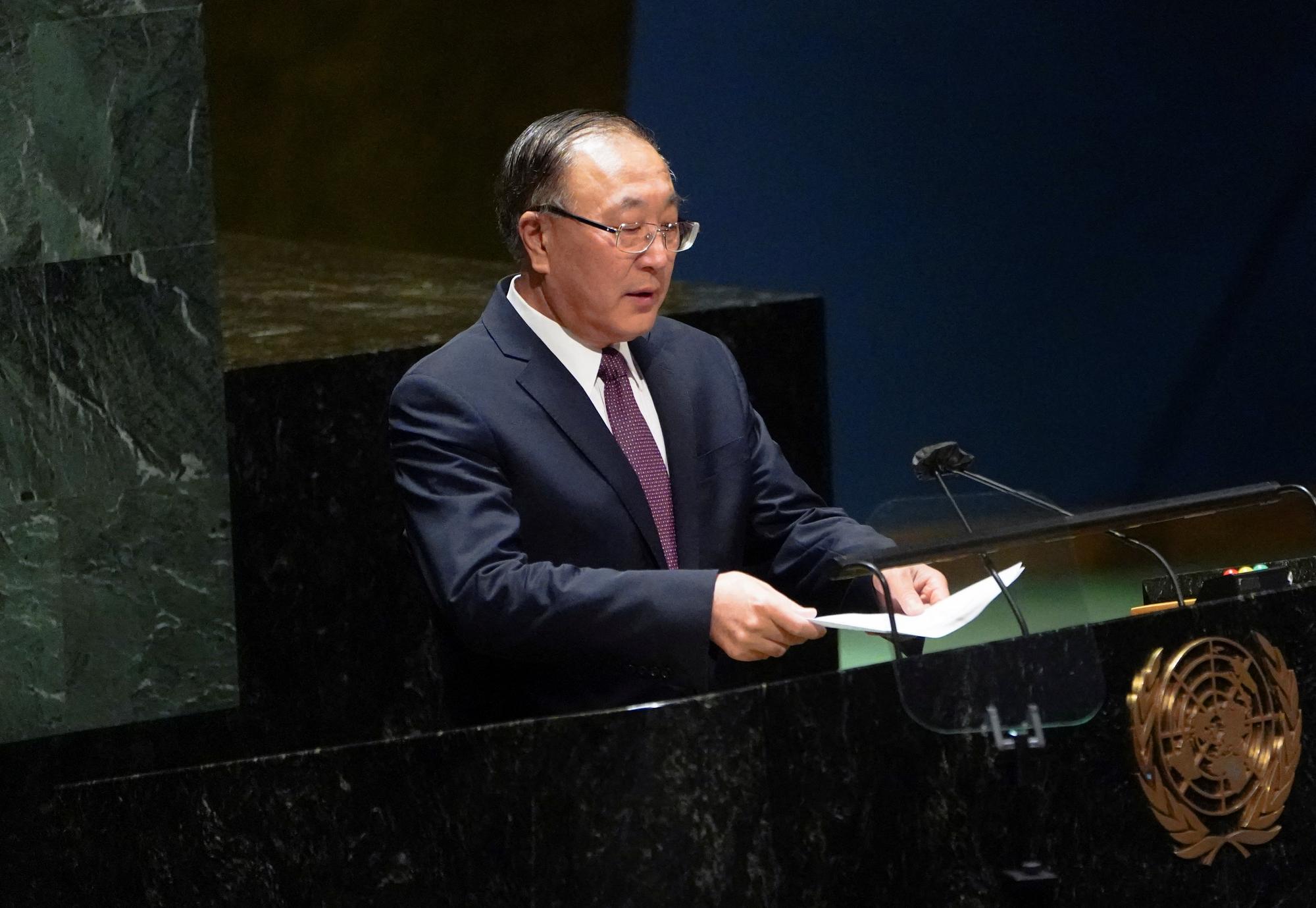 L'ambassadeur de Chine à l'ONU  Zhang Jun a estimé lundi qu'une nouvelle guerre froide ne profiterait à personne. [reuters - Carlo Allegri]