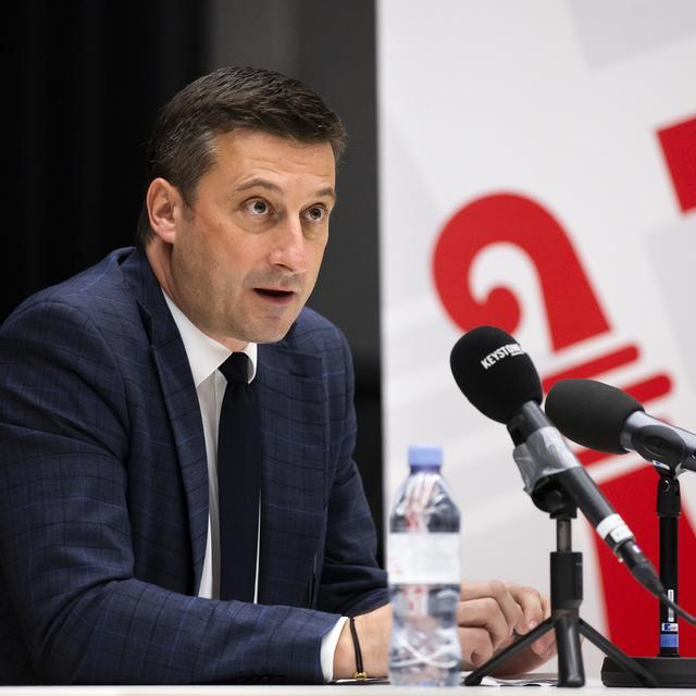 Jacques Gerber, conseiller d'état jurassien, en charge de l'économie et de la santé, et vice-président de la Conférence des gouvernements cantonaux. [Keystone - Peter Klaunzer]