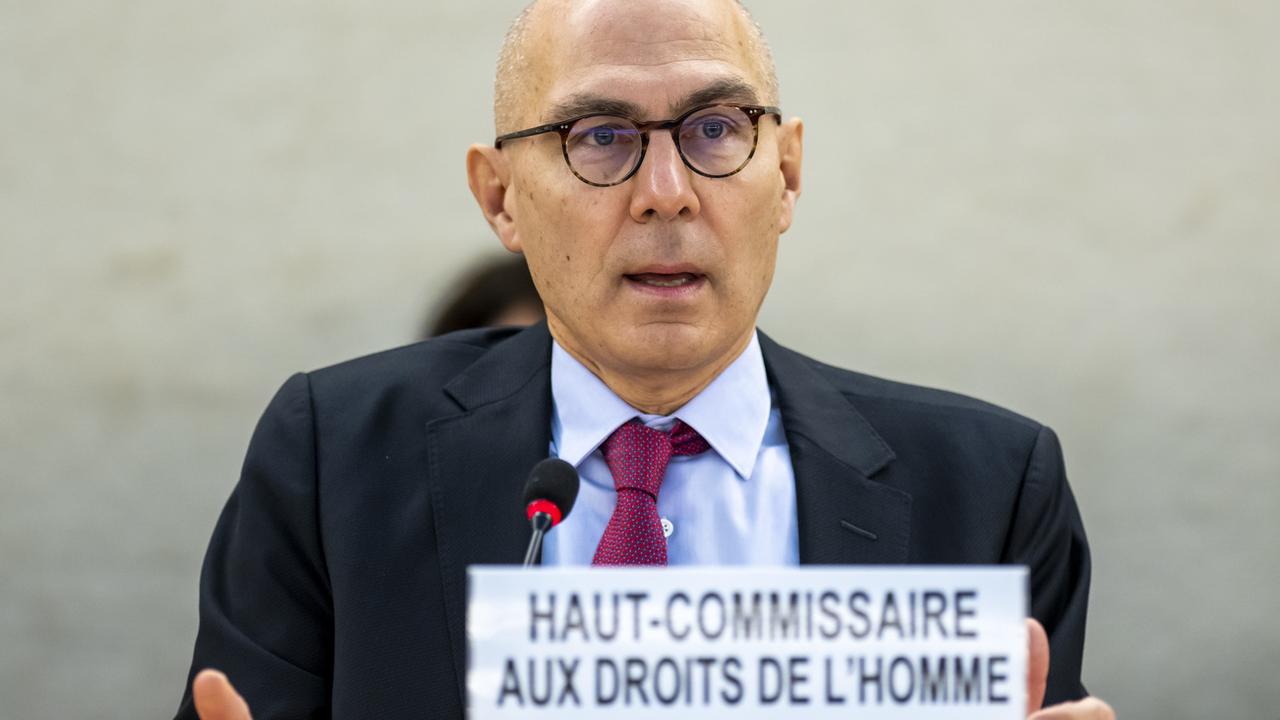 Le Haut commissaire aux droits de l'homme Volker Türk à Genève, 24.11.2022. [Keystone - Martial Trezzini]