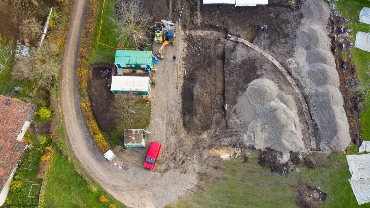 Un amphithéâtre romain encore inconnu a été découvert à Kaiseraugst (AG). [Keystone - Kantonsarchaeologie Aargau]
