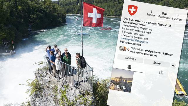 Avec son nouveau compte Instagram, le Conseil fédéral vise les plus de deux millions d'utilisateurs en Suisse. [Keystone - Gaetan Bally]
