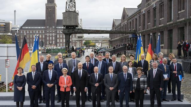 Conférence sur la reconstruction de l'Ukraine à Berlin. [Keystone - Christophe Gateau]