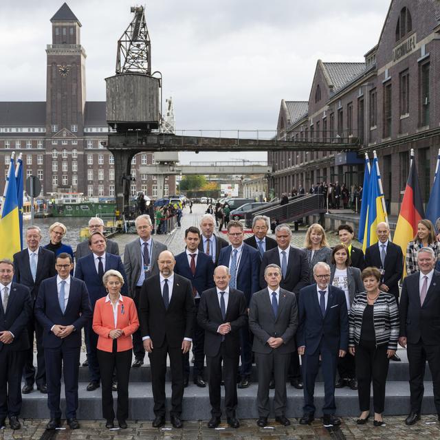 Conférence sur la reconstruction de l'Ukraine à Berlin. [Keystone - Christophe Gateau]