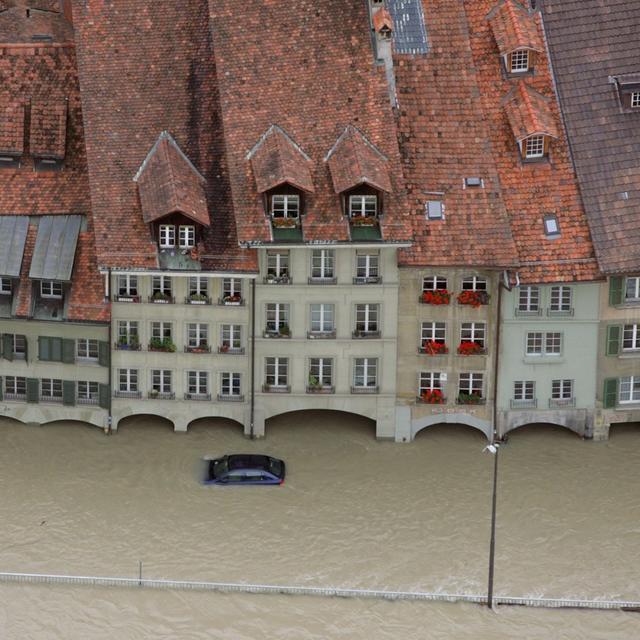La ville de Berne inondée en 2005. [Keystone - Alessandro della Valle]
