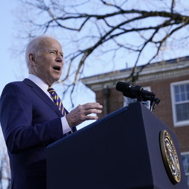 Le président américain Joe Biden lors d'un discours sur le droit de vote à Atlanta le 11 janvier 2022. [Keystone - AP Photo/Patrick Semansky]