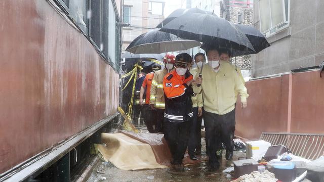 La Corée du sud fait face à des inondations suite à des pluies diluviennes. [AP - Ahn Jung-won/Yonhap]