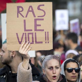 Manifestation contre les violences sexuelles à Genève le 8 mai 2021. [Keystone - Laurent Gilliéron]