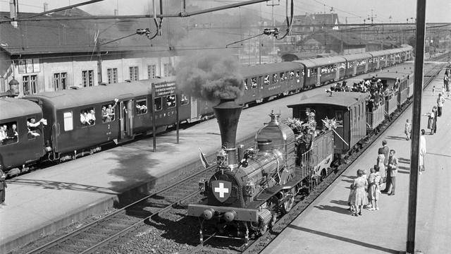 Le "Spanisch-Brötli-Bahn", premier chemin de fer de Suisse, reliait Zürich à Baden dès 1847. [Keystone - Archives]