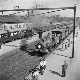 Le "Spanisch-Brötli-Bahn", premier chemin de fer de Suisse, reliait Zürich à Baden dès 1847. [Keystone - Archives]