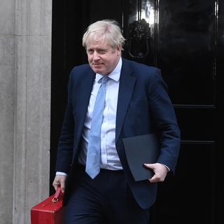 Le Premier ministre britannique Boris Johnson quitte Downing Street à Londres, en Grande-Bretagne, le 31 janvier 2022. [EPA/KEYSTONE - Neil Hall]