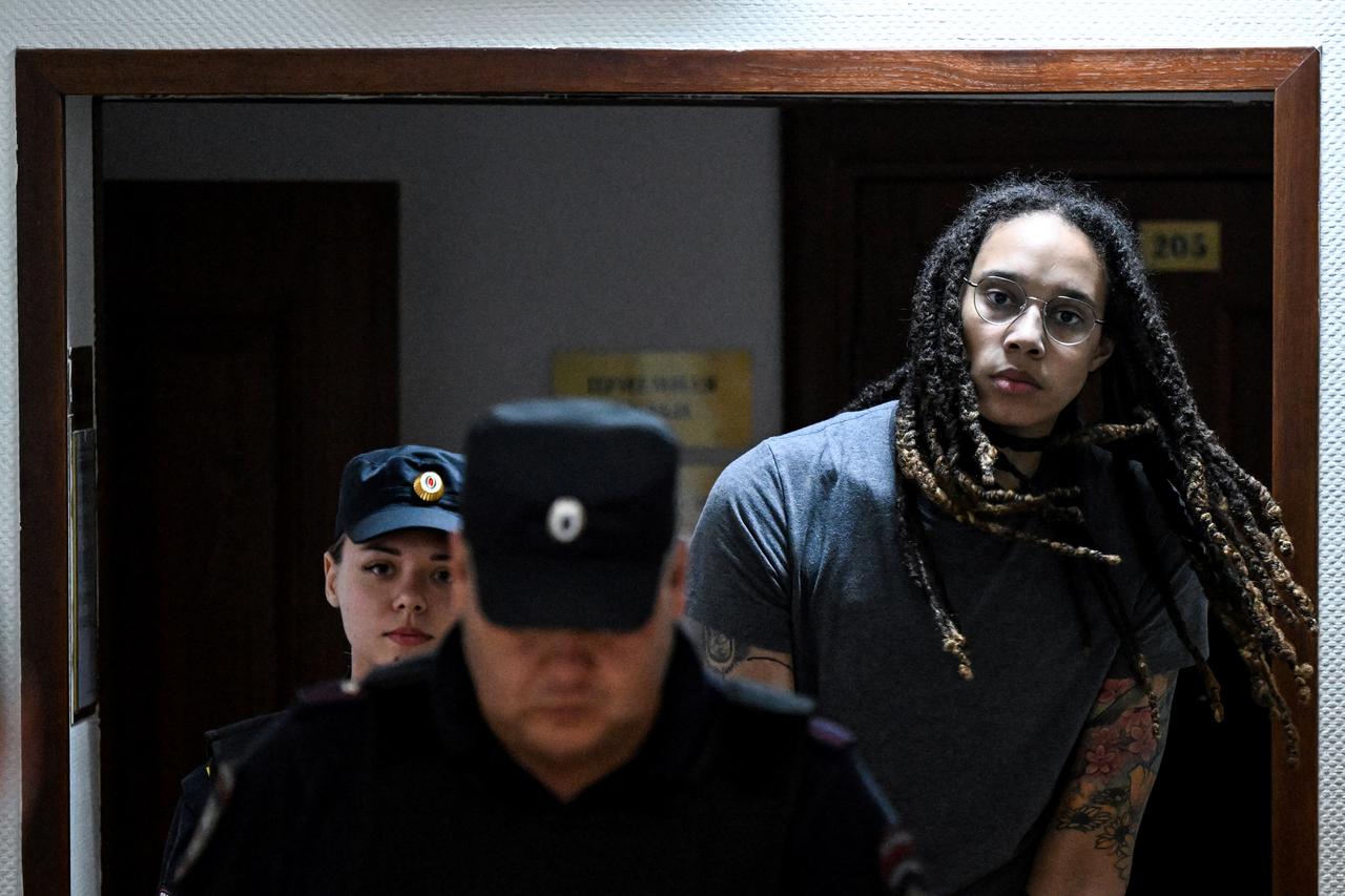 La star américaine Brittney Griner a été condamné à neuf ans de prison. [AFP - EVGENIA NOVOZHENINA]