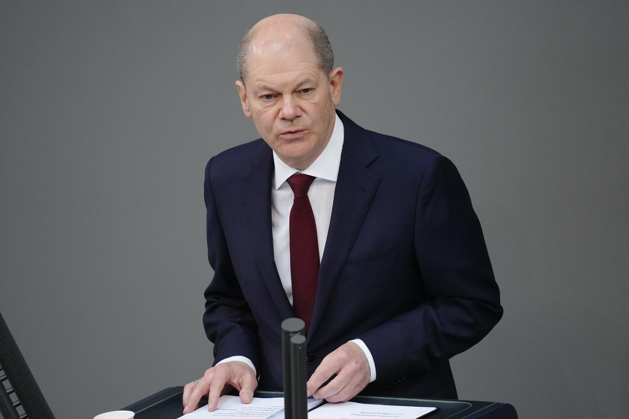 Le chancelier allemand Olaf Scholz. [Keystone - Kay Nietfeld]