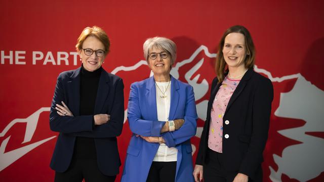 De gauche à droite: Eva Herzog (BS), Elisabeth Baume-Schneider (JU), Evi Allemann (BE). [KEYSTONE - Michael Buholzer]