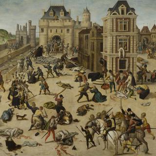 Ce tableau de François Dubois représente la tuerie des protestants déclenchée à Paris le 24 août 1572, dite massacre de la Saint-Barthélemy. [MCBA.ch - © Musée cantonal des Beaux-Arts de Lausanne]