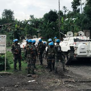 Des casques bleus de la MONUSCO en patrouille dans la région du Nord-Kivu au Congo RDC. [Reuters - Djaffar Sabiti]