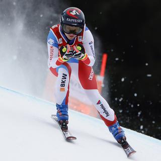 Noémie Kolly à Garmisch durant la Coupe du monde le 29 janvier 2022. [AP Photo/Keystone - Giovanni Maria Pizzato]