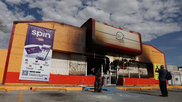 Un commerce incendié à Ciudad Juarez, au Mexique. [afp - Herika Martinez]