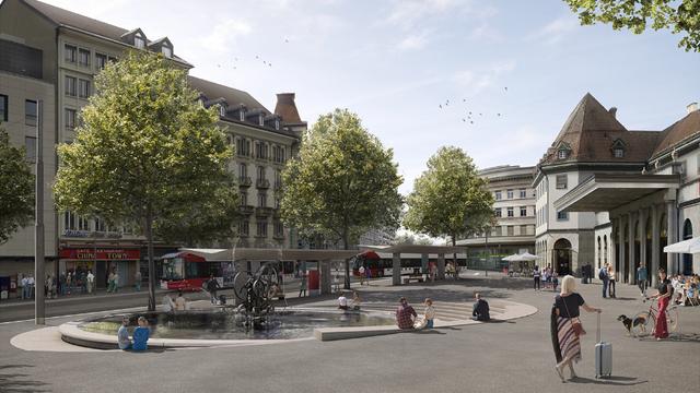 La future Place de la Gare de Fribourg. [STRATUS]