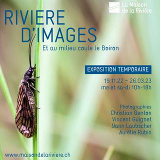 Affiche de lʹexpo "Rivière d'images - Et au milieu coule le Boiron". [© A. Rubin]