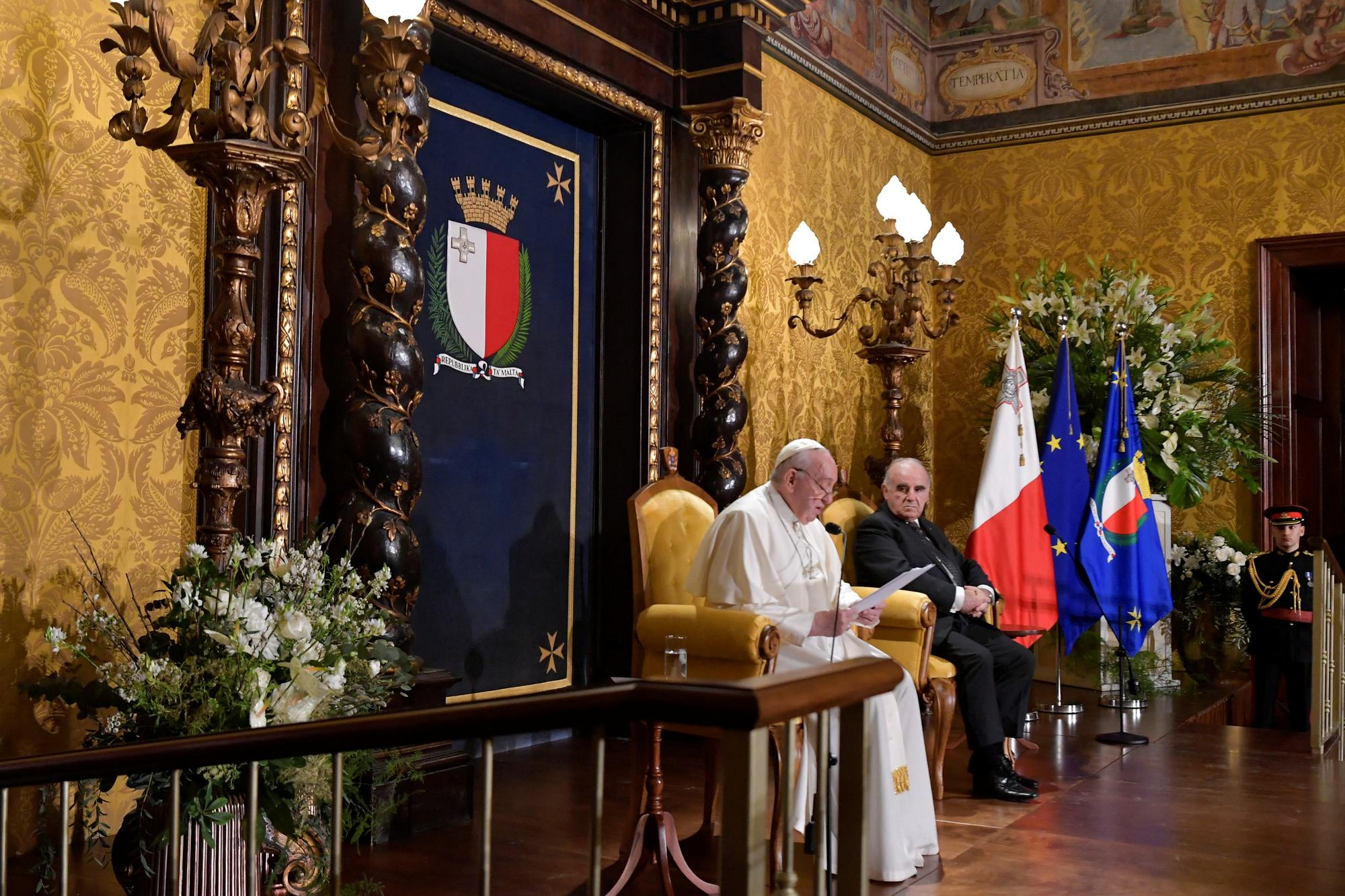 En visite à Malte, le pape François a critiqué pour la première fois implicitement Vladimir Poutine. [reuters - Vatican]