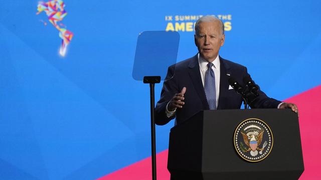 Le président américain Joe Biden lors du Sommet des Amériques, le 8 juin 2022. [Keystone - Marcio Jose Sanchez]