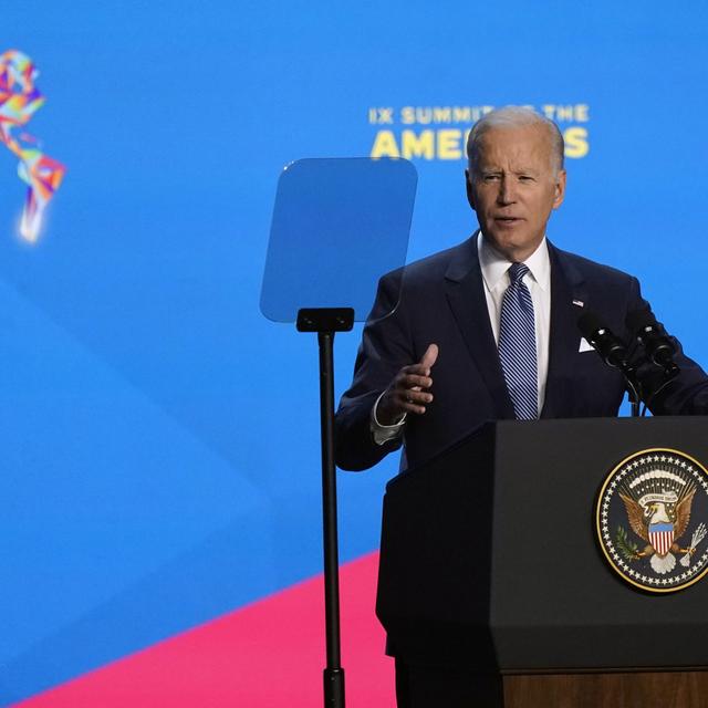 Le président américain Joe Biden lors du Sommet des Amériques, le 8 juin 2022. [Keystone - Marcio Jose Sanchez]