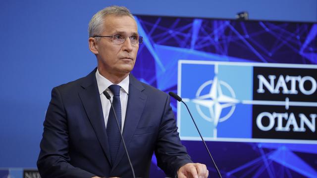 Jens Stoltenberg, le 16 juin 2022 lors d'une réunion de l'Otan à Bruxelles. [AP/Keystone - Olivier Matthys]