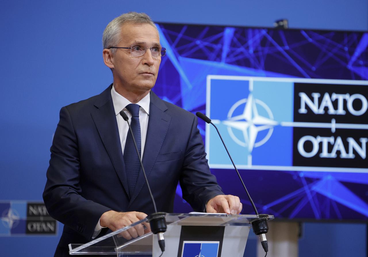 Jens Stoltenberg, le 16 juin 2022 lors d'une réunion de l'Otan à Bruxelles. [AP/Keystone - Olivier Matthys]