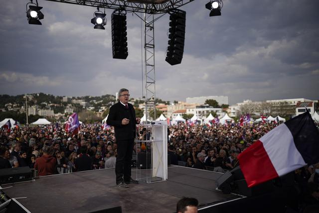 Jean-Luc Mélenchon à Marseille. [Keystone - AP Photo/Daniel Cole]