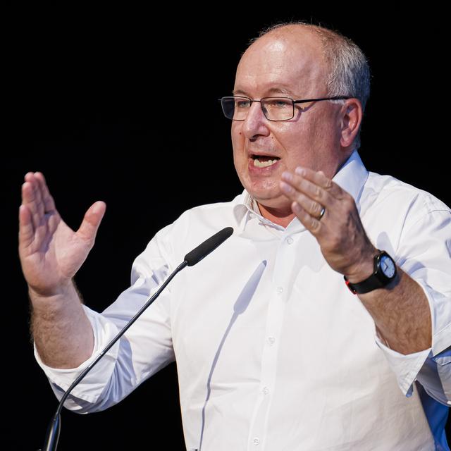 Le conseiller national socialiste vaudois et président de l'USS Pierre-Yves Maillard. [Keystone - Valentin Flauraud]