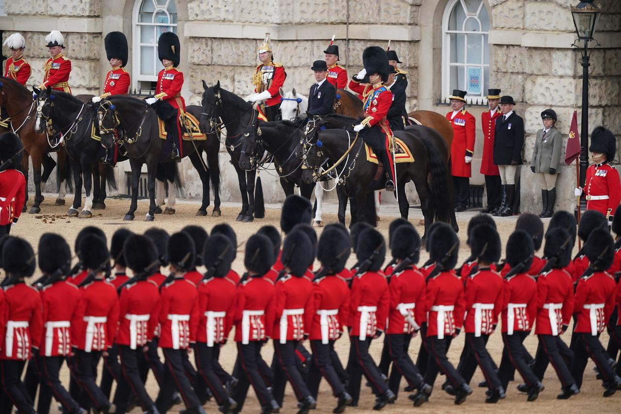 La répétition du Salut aux couleurs avec le prince William, le 28 mai 2022 à Londres. [KEYSTONE - YUI MOK]