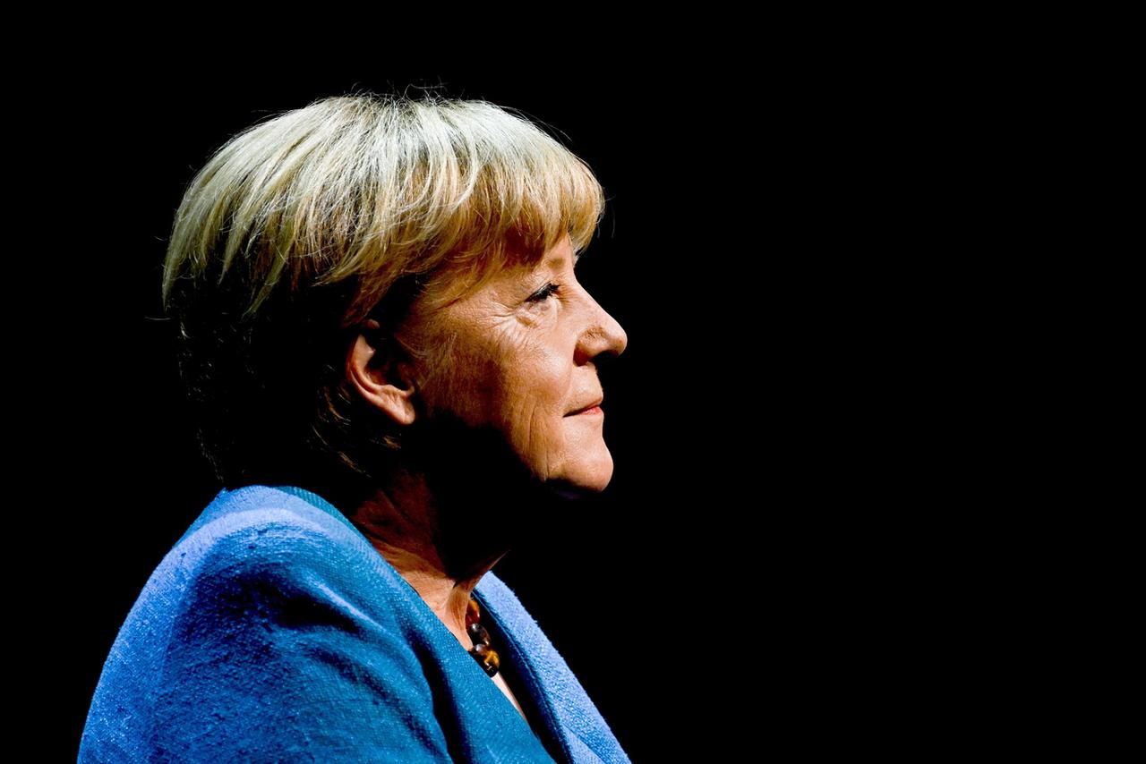 L'ancienne chancelière allemande Angela Merkel. [Keystone/EPA - Filip Singer]