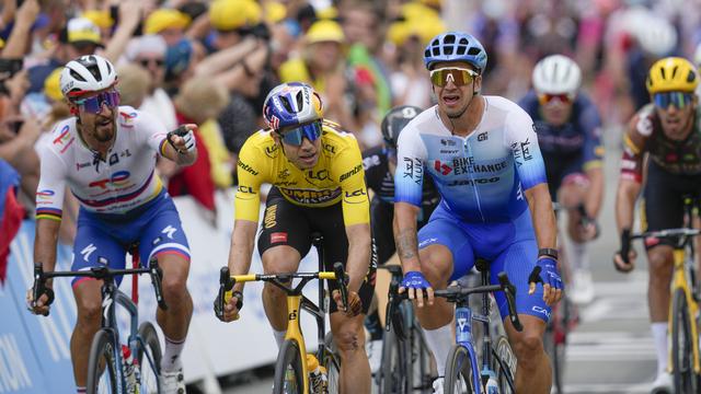 La 3ème étape du Tour de France a souri au Néerlandais Dylan Groenewegen. [AP Photo/Keystone - Daniel Cole]