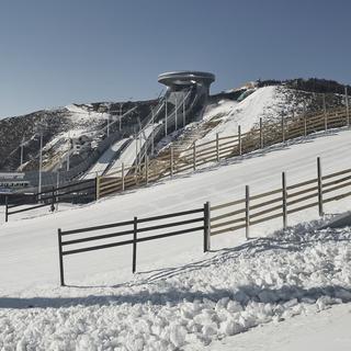 La rampe de saut à ski à Zhangjiakou a été pensée pour avoir un impact minimal sur l'environnement. Avec succès ? [AFP - Laurence Chellali]