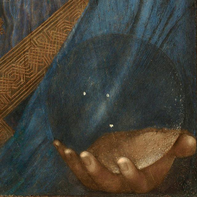 Leonardo da Vinci, Salvator Mundi, détail. [Bien commun]