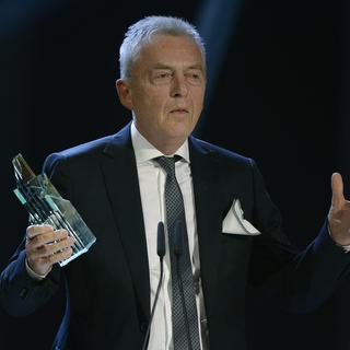 Patrick Lapp, le 18 mars 2016 à Zürich lors du Prix du Cinéma Suisse 2016. [KEYSTONE - Walter Bieri]
