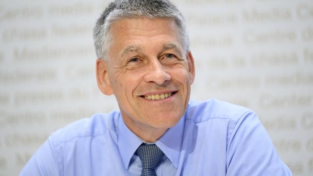 Michel Huissoud lors d'une conférence de presse à Berne, 20.05.2022. [Keystone - Anthony Anex]