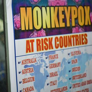 Une liste de pays à risque pour la variole du Singe en Inde. [EPA/Keystone - Idrees Mohammed]