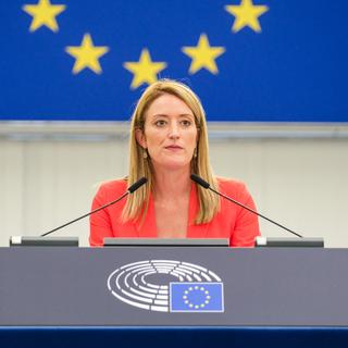 La Maltaise conservatrice Roberta Metsola a été élue mardi 18 janvier à la tête du Parlement européen. [EyePress via AFP]