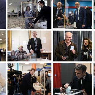 Les douze candidats à l'élection présidentielle ont voté en France. [KEYSTONE/AFP]