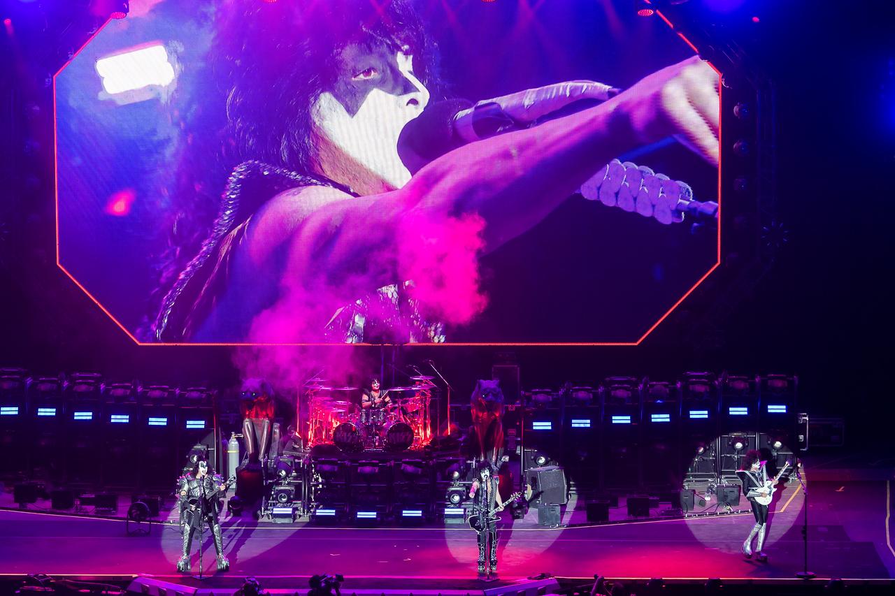 Le groupe américain Kiss sur la grande scène du Paléo Festival de Nyon, le 19 juillet 2022. [Paléo 2022 - Lionel Flusin]