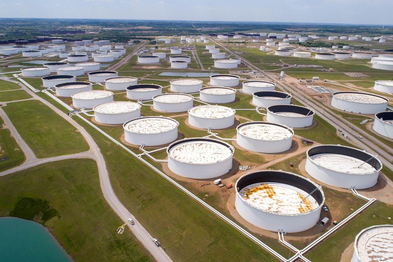 Un centre de stockage de pétrole dans l'Oklahoma, aux Etats-Unis. [Reuters - Drone Base]