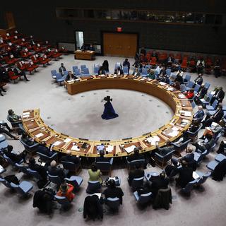 Le Conseil de sécurité de l'ONU. [Keystone - EPA/Jason Szenes]
