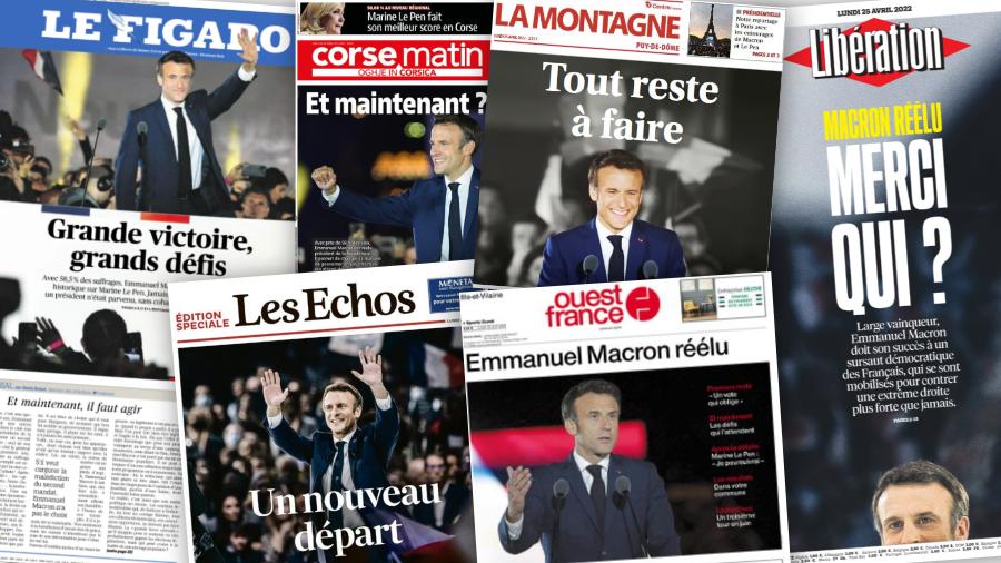 Quelques Unes de la presse française au lendemain de la victoire d'Emmanuel Macron. [DR]